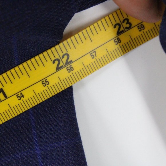 Ryan Seacrest Blazer Mens Navy Blue Plaid Casual Two Button Front Lined Size 40R - Picture 9 of 10